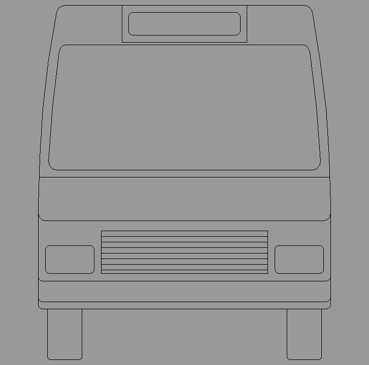 Bloque Autocad Vista de Minibús en Alzado